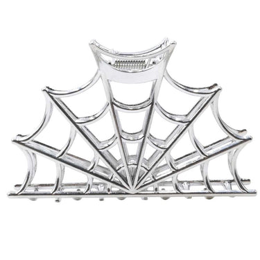 Spider Charm Web Claw Clip Silver - Kreepsville
